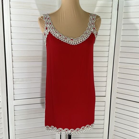 80s Hand Beaded Tunic Medium Vintage Red - Picture 3 of 14